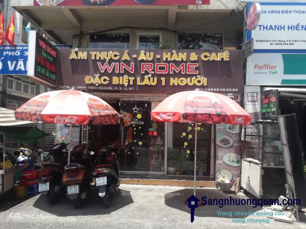 Sang nhanh quán ẩm thực Á - Âu - Hàn & Cafe mặt tiền đường Đinh Tiên Hoàng, quận Bình Thạnh.